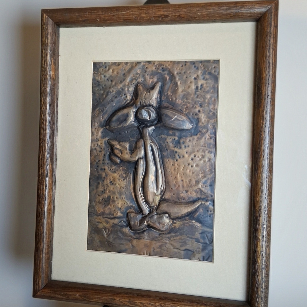 ✨ MCM Brutalist Copper Relief Art - Whimsical Fox - Restored & Gallery Ready - Picture 5 of 6